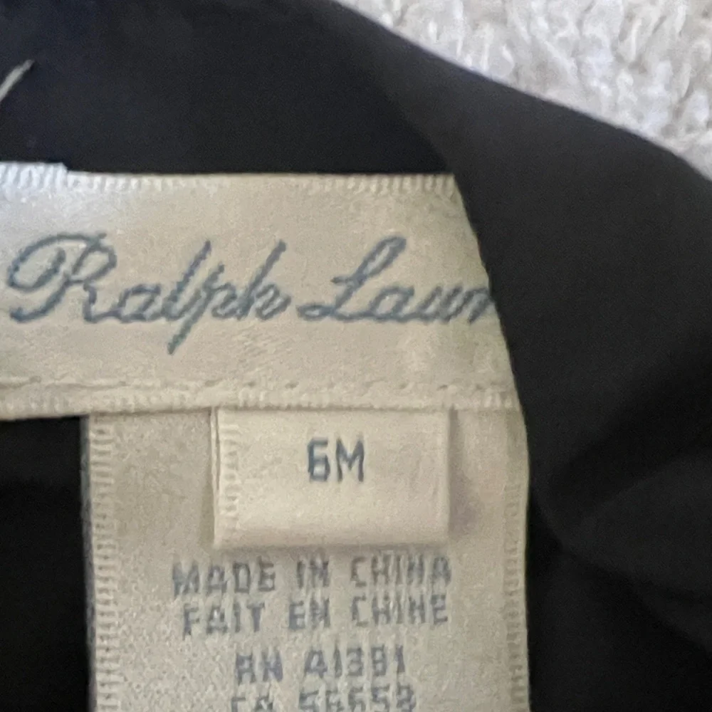 Ralph Lauren Black Girls Bow Ruffle Blouse